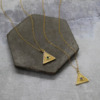 Triangle Eye Charm Necklace, 2 of 3