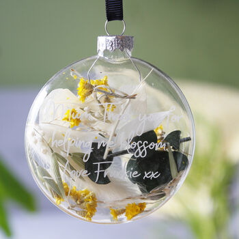 Floral Glass Bauble Keepsake For Mum, 8 of 9