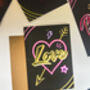 Neon Love Card Valentines Card, thumbnail 3 of 3
