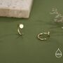 Tiny Dot Huggie Hoop Earrings In Sterling Silver, thumbnail 5 of 11
