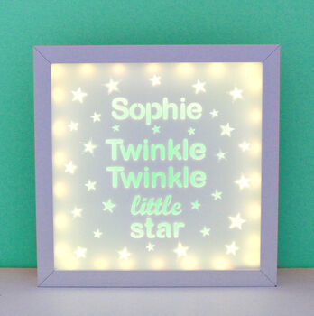 Personalised Twinkle Twinkle Little Star Box Light, 8 of 12