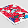 Barnsley Football Shirt Mash Up Print, thumbnail 3 of 3