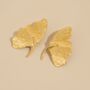 Gingko Leaf 18k Gold Plated Earrings, thumbnail 2 of 3