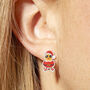 Festive Santa Duck Resin Christmas Earrings, thumbnail 2 of 6