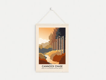 Cannock Chase Aonb Travel Poster Art Print, 6 of 8