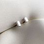 Sterling Silver Simple Bar Stud Earrings, thumbnail 3 of 6