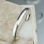 Mens' Curved Solid Silver Open Cuff Bracelet, thumbnail 4 of 11