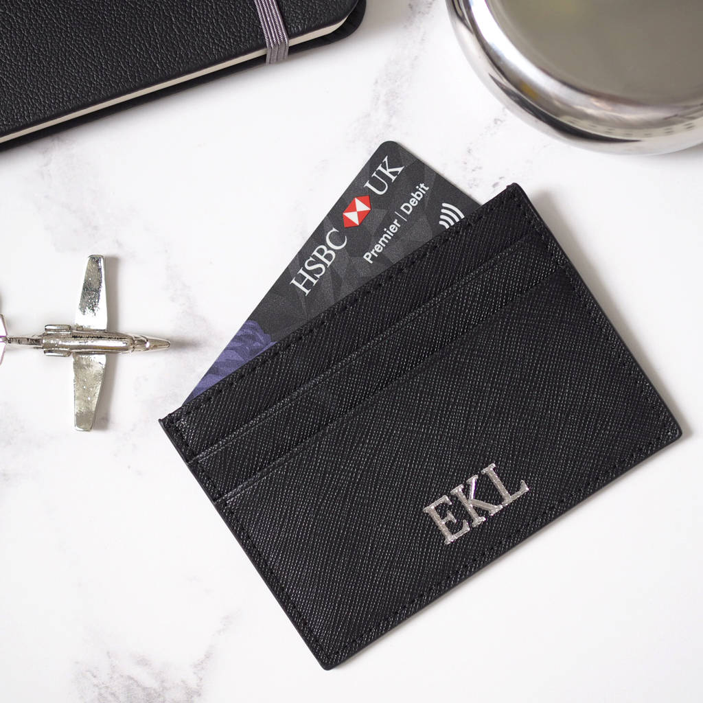 Luxury Leather Black Card Holder By Studio Seed | notonthehighstreet.com