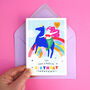 Personalised Mermaid Unicorn Happy Birthday Card, thumbnail 3 of 7