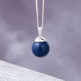 Silver Ball Pendant In Turquoise, Lapis And Jade, thumbnail 1 of 5