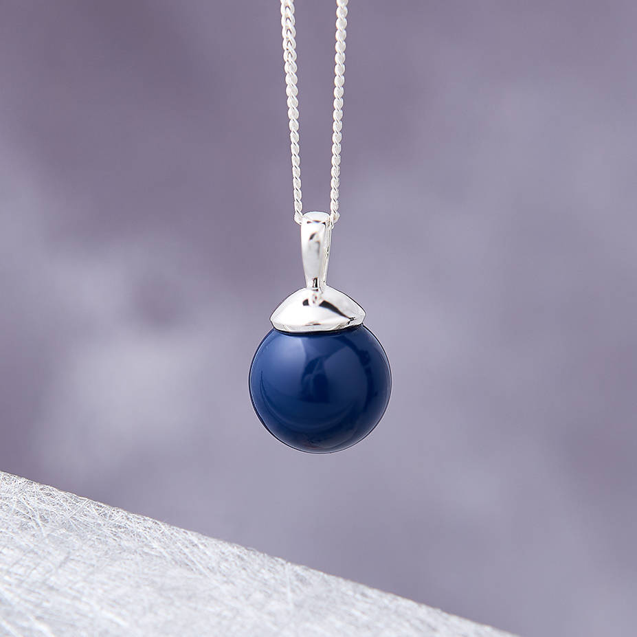 Silver Ball Pendant In Turquoise, Lapis And Jade, 1 of 5