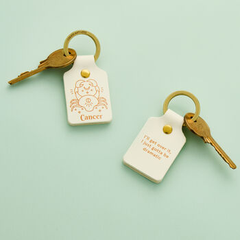 Personalised Zodiac Leather Keyring, 2 of 7