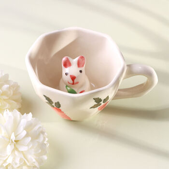 G Decor Handmade And Hand Painted Bunny Garden Mug, 3 of 3