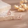Sterling Silver Extra Small Cute Dragon Stud Earrings, thumbnail 5 of 12