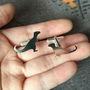 Personalised T Rex Dinosaur Cufflinks In Silver, thumbnail 3 of 5