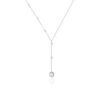 Rose, Silver Or Gold Filled Seed Pearl Lariat, 2 of 8