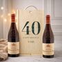 Personalised 40th Birthday Chateauneuf Du Pape Red Wine Two Bottle Gift Set, thumbnail 1 of 7