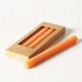 Pumpkin Orange Ribbed Dinner Taper Candle : Set Of Four, thumbnail 1 of 4