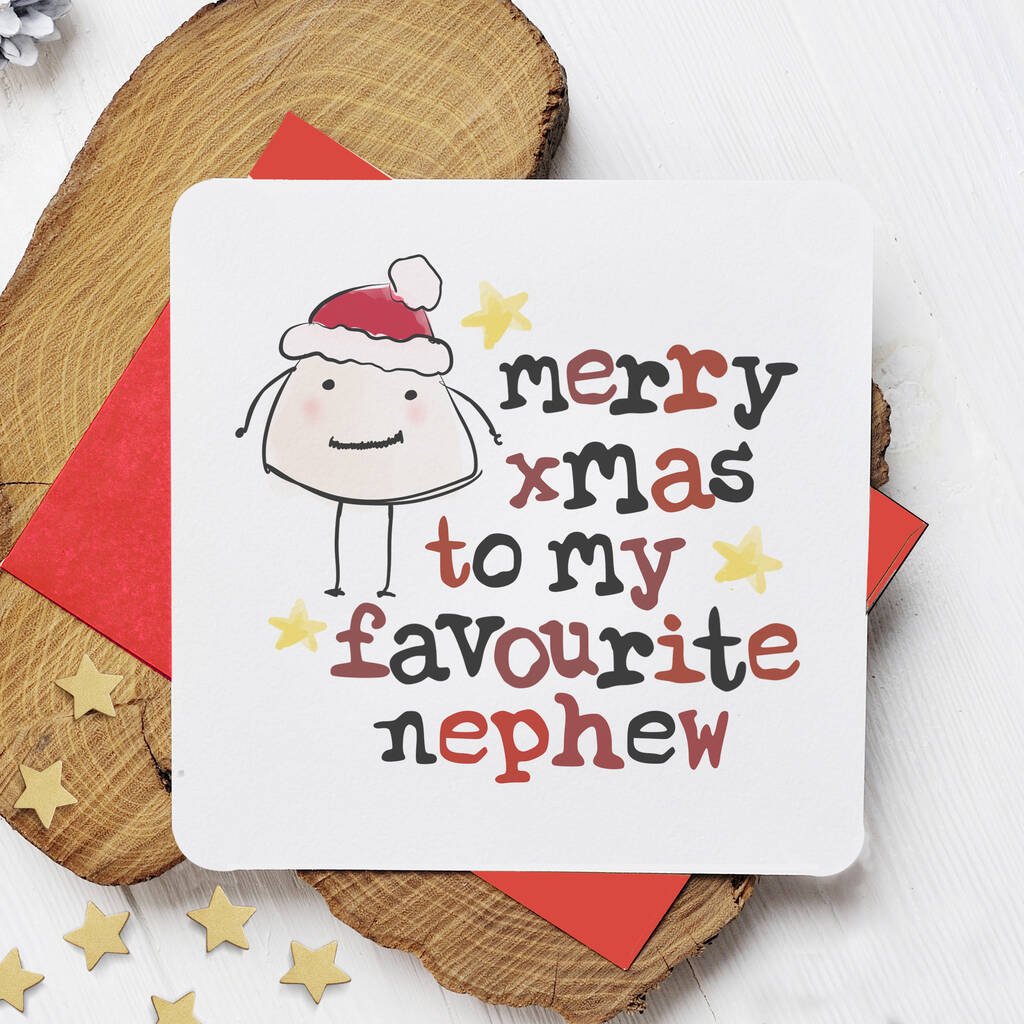 Merry Christmas To My Favourite Niece Nephew Card By Parsy Card Co Notonthehighstreet Com