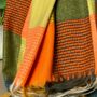 Soft Colour Block Check Scarf In Orange And Green, thumbnail 5 of 5