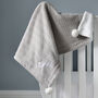 Personalised Grey Cable Knit Pom Pom Blanket, thumbnail 5 of 12