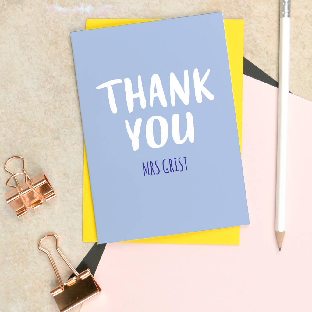Personalised 'Thank You' Teacher Card By Pink and Turquoise