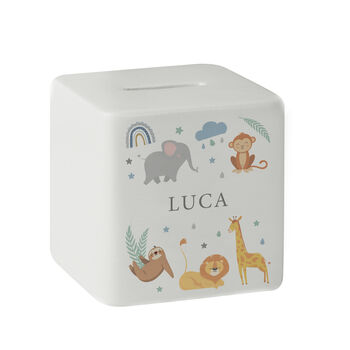 Personalised Safari Animals Money Box, 5 of 5