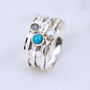 Sterling Silver Turquoise And Moonstone Spinning Ring, thumbnail 1 of 7