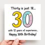 30 Is Just 18 Funny Card, thumbnail 2 of 2