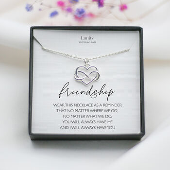 Friendship Necklace Gift – Heart Infinity Charm, Personalised Jewellery For Friend, Friend Birthday, 2 of 7