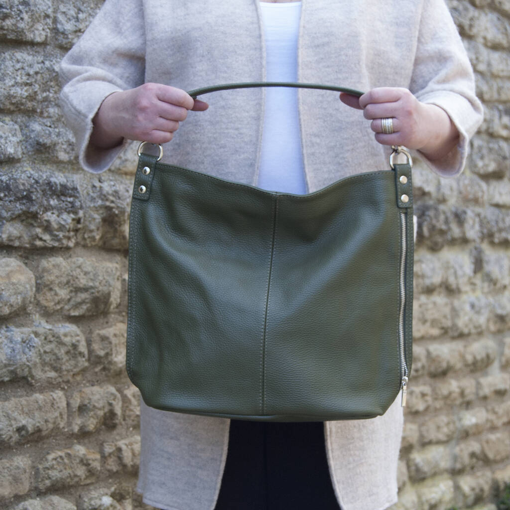 Stylish Soft Leather Bucket Handbag By Grace & Valour