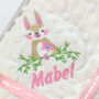 Personalised Embroidered Bunny Baby Blanket With Name, thumbnail 3 of 10