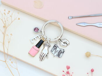 Nail Technician Personalised Keyring Nail Tech Thank You, 5 of 11
