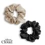 Silver Cloud Satin Large Scrunchies Caramel And Black, thumbnail 3 of 5