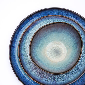 Handmade Ceramic Moon Glaze Blue Bowl, 8 of 8