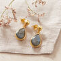 Labradorite Drop Gold Plated Silver Ball Stud Earrings, thumbnail 7 of 12