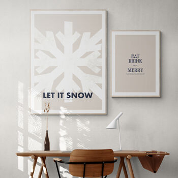 Let It Snow Christmas Print, 2 of 3