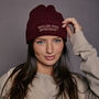 Embroidered Mulled Wine Beanie Hat, thumbnail 2 of 6