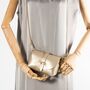Gold Small Evening Chain Strap Handbag, thumbnail 1 of 10