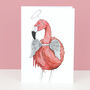 'Festive Fiesta' Flamingo Christmas Card, thumbnail 2 of 3