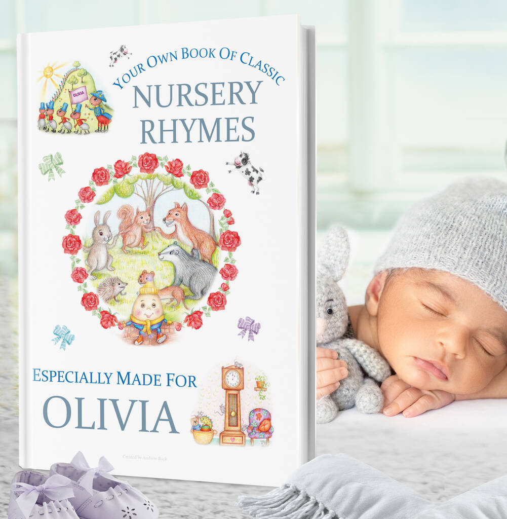 Nursery Rhymes Keepsake Book Personalised For Baby, 1 of 11