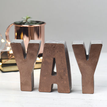 Personalised Small Concrete Copper Letter, 5 of 8