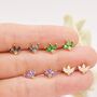 Sterling Silver Cz Marquise Cluster Stud Earrings, thumbnail 1 of 12