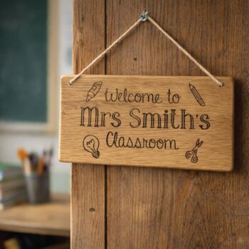 Personalised Teacher's Classroom Wooden Door Sign, 2 of 4