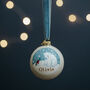 Baby's First Christmas Bauble. Hand Painted Polar Bear, thumbnail 3 of 5