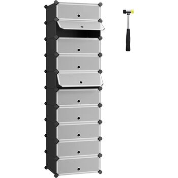 Interlocking 10 Black Slots Modular Rack Shelf Unit, 4 of 7
