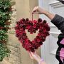 Red Pine Cone Heart Wreath, thumbnail 1 of 4