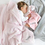 Personalised Pink Sherpa Blanket And Lion Comforter Set, thumbnail 1 of 8