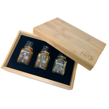 Whisky Tasting Gift Box – Three 3cl Drams In A Real Wood Box Optional Engraving, 3 of 4