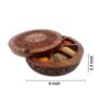 Wooden Handicraft Round Brass Embossed Spice Box, thumbnail 4 of 4